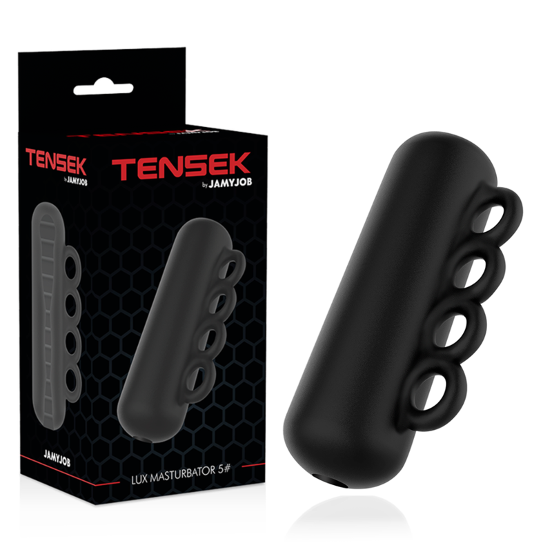 Emballage du Tensek 5 by Jamyjob a cote du masturbateur noir, Lux Masturbator 5