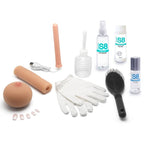 Kit d'entretien de Jessica : sein amovible, baguette chauffante USB, plug, gants en coton, brosse, nettoyant et lubrifiant S8, irrigateur et ongles de rechange