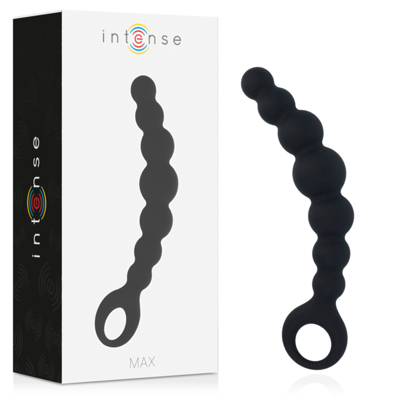 Chapelet anal à huit billes en silicone Intense — vue de profil
