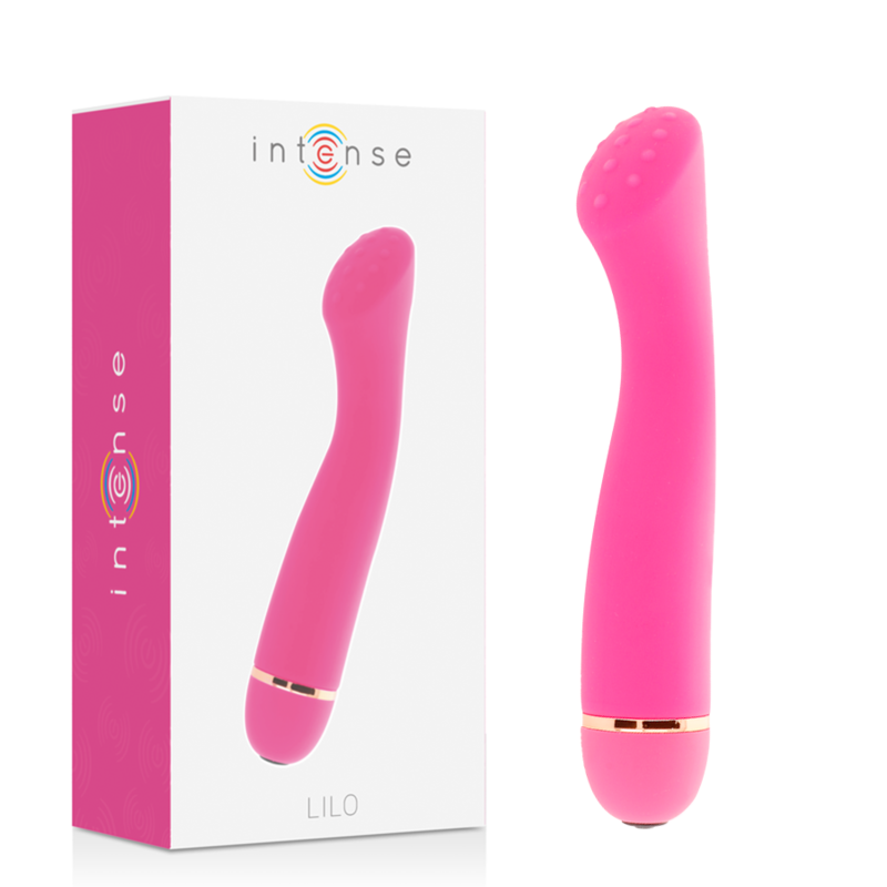 Vibromasseur point G silicone 20 modes rose — vue de profil
