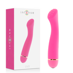 Vibromasseur point G silicone 20 modes rose — vue de profil