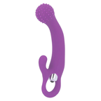 Vibromasseur rabbit point G et clitoris silicone lilas — détail texture surface