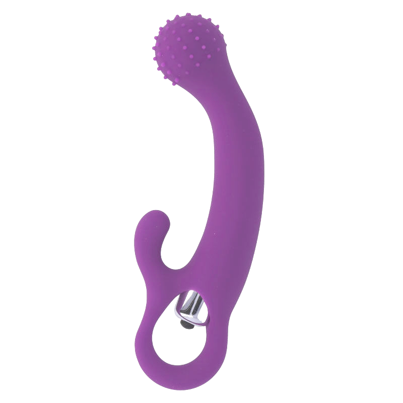 Vibromasseur rabbit point G et clitoris silicone lilas — vue de profil