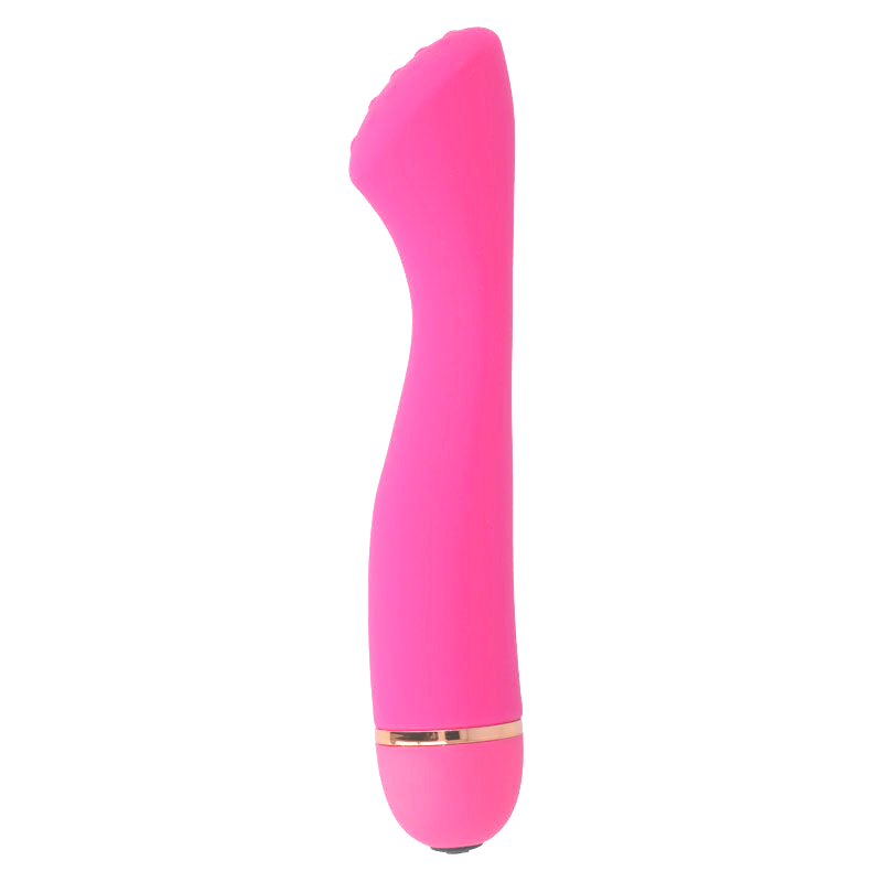 Vibromasseur point G silicone 20 modes rose — détail texture surface