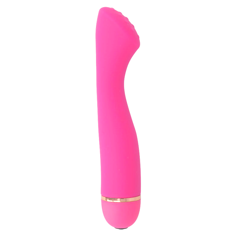 Vibromasseur point G silicone 20 modes rose — vue de dos