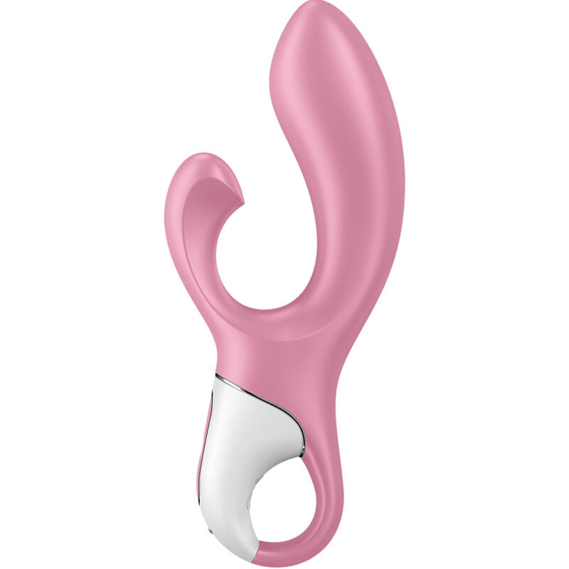Vibromasseur gonflable Rabbit double stimulation rose — vue de profil