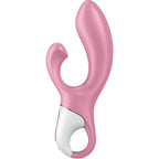 Vibromasseur gonflable Rabbit double stimulation rose — vue de profil