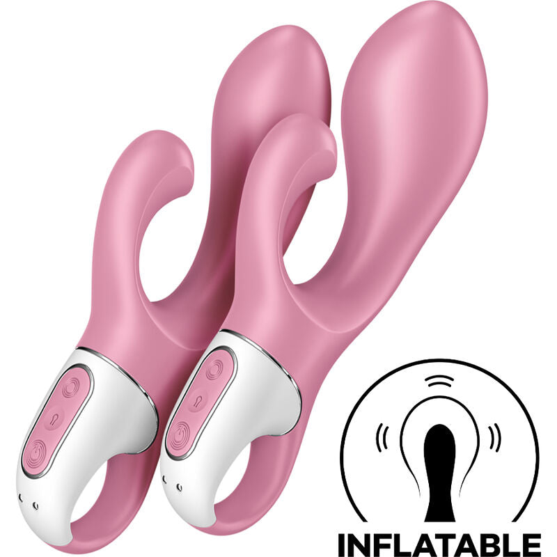 Vibromasseur gonflable Rabbit double stimulation rose — vue principale