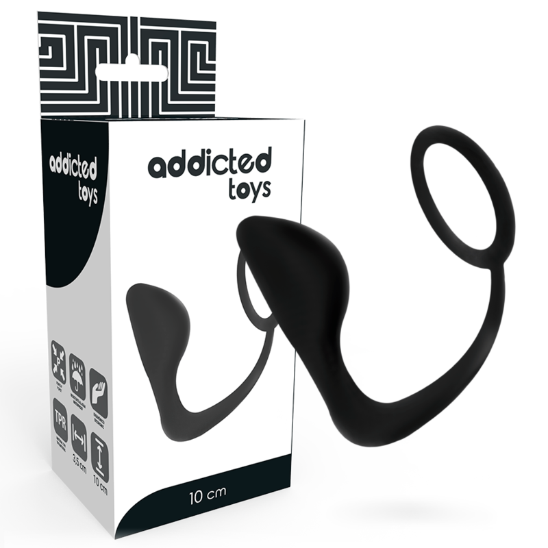 addicted toys plug anal avec anneau penis noir
