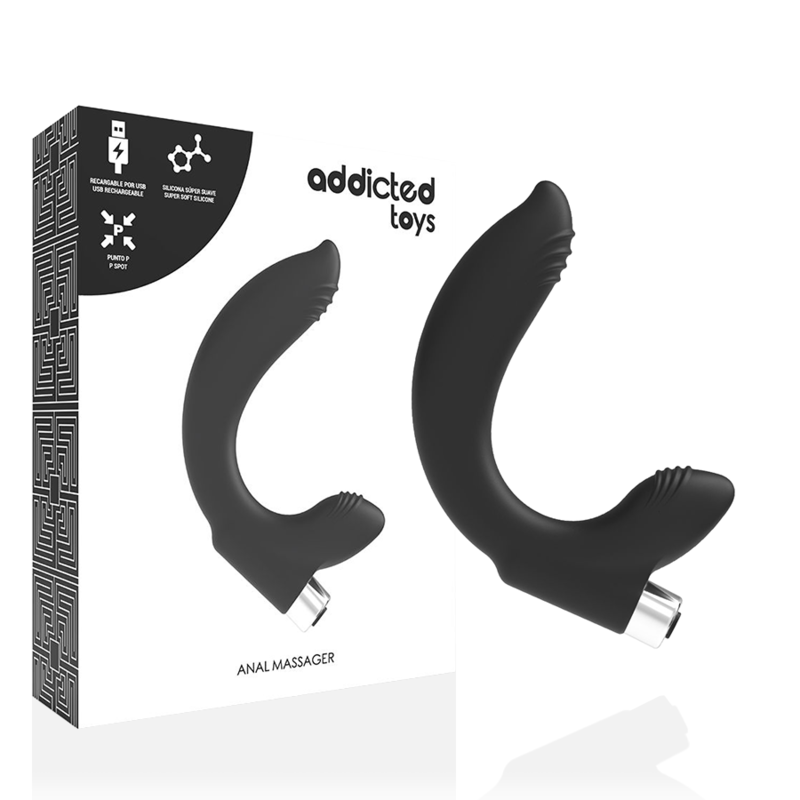 addicted toys vibrateur prostatique rechargeable modele 7 noir