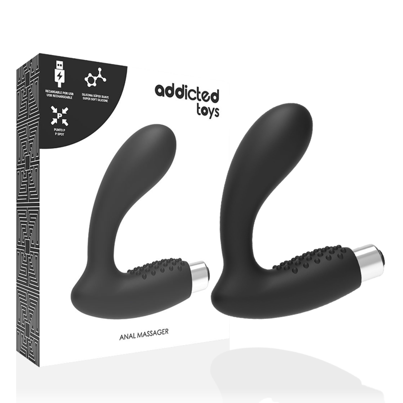 addicted toys vibrateur prostatique rechargeable modele 5 noir