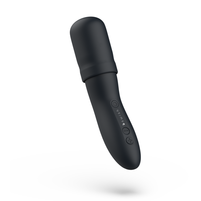 Baguette vibrante rechargeable col flexible noir — vue de profil