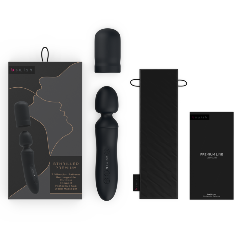 Baguette vibrante rechargeable col flexible noir — vue de dos