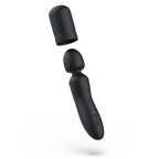Baguette vibrante rechargeable col flexible noir — détail texture surface