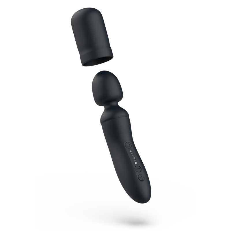 Baguette vibrante rechargeable col flexible noir — détail texture surface