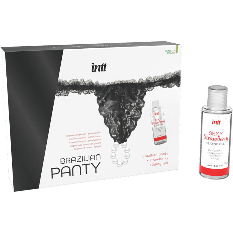 intt releases culotte bresilienne noire avec perles et gel lubrifiant 50 ml