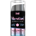 Boite Vibration Bubble Gum Intt avec son flacon airless du gel stimulant base eau saveur chewing-gum sucre, effet vibrant pour zones intimes.
