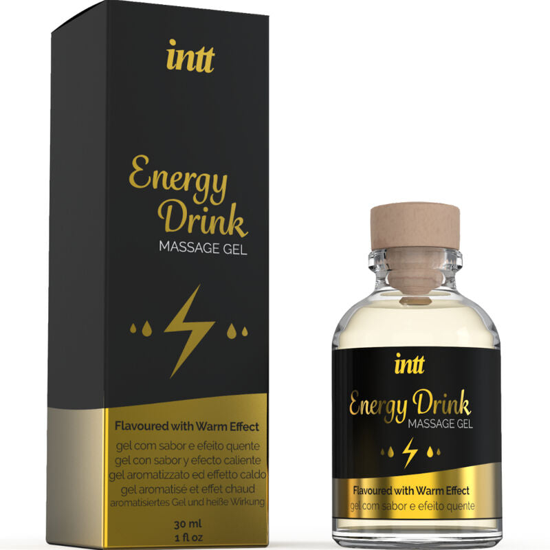 Gel de massage aromatisé Energy Drink effet chauffant — détail produit