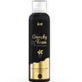 Flacon Crunchy Foam Intt de la mousse de massage effervescente saveur vanille 100 ml, particules actives stimulant la microcirculation, texture veloutee.