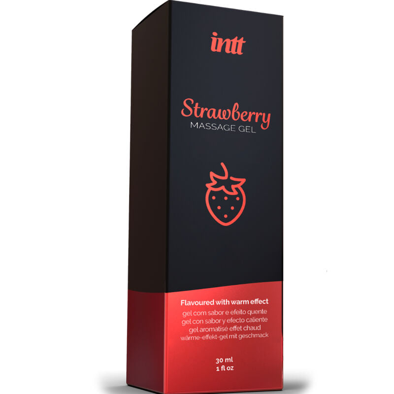 Gel de massage comestible saveur fraise effet chauffant — vue de profil