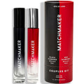 Coffret duo Matchmaker Couples Kit : deux roll-on noir et rouge devant l etui cylindrique, parfums aux pheromones pour couple 2 x 10 ml Eye Of Love.