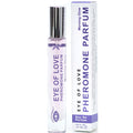 Roll-on EOL devant sa boite Pheromone Parfum, parfum aux pheromones pour femme notes d agrumes, eau de parfum concentree longue tenue Eye Of Love.