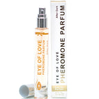 Roll-on After Dark avec bouchon detache devant sa boite, parfum aux pheromones pour femme 10 ml iris pamplemousse jasmin vanille Eye Of Love.