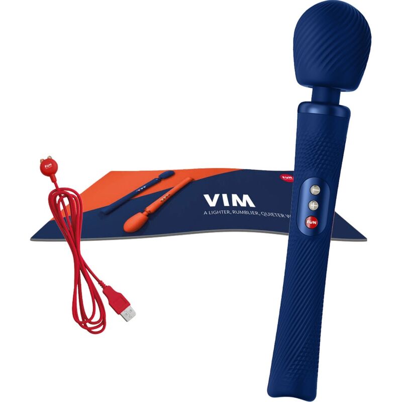 fun factory vim baguette rumble vibrante rechargeable en silicone bleu minuit
