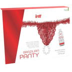 Culotte brésilienne rouge avec perles et lubrifiant 50 ml — vue principale
