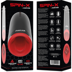 Emballage du Spin-X JAMYJOB, faces avant et arrière avec pictogrammes des caractéristiques