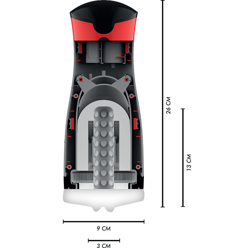 Schéma en coupe du Dameron avec cotes : 26 cm de longueur totale, 13 cm, 9 cm et 3 cm
