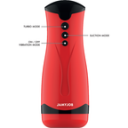 Dameron vu de face avec légendes des boutons : mode turbo, mode aspiration, marche/arrêt vibration