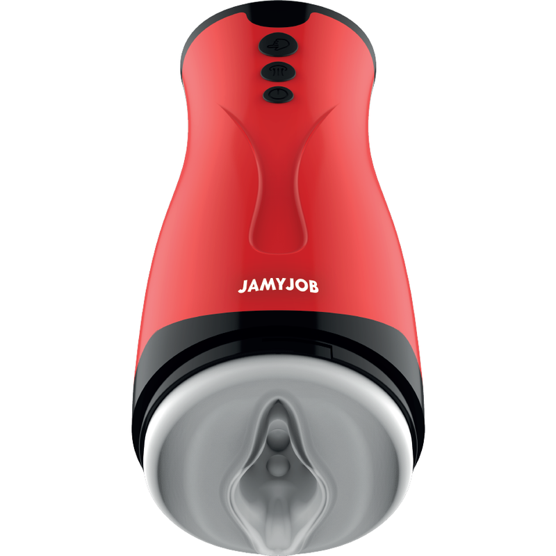 Dameron vu de face, boîtier rouge et embouchure blanche