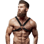 Harnais homme cuir vegan poitrine croisée — vue principale