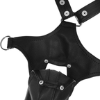 Harnais corps homme jockstrap cuir vegan — vue rapprochée