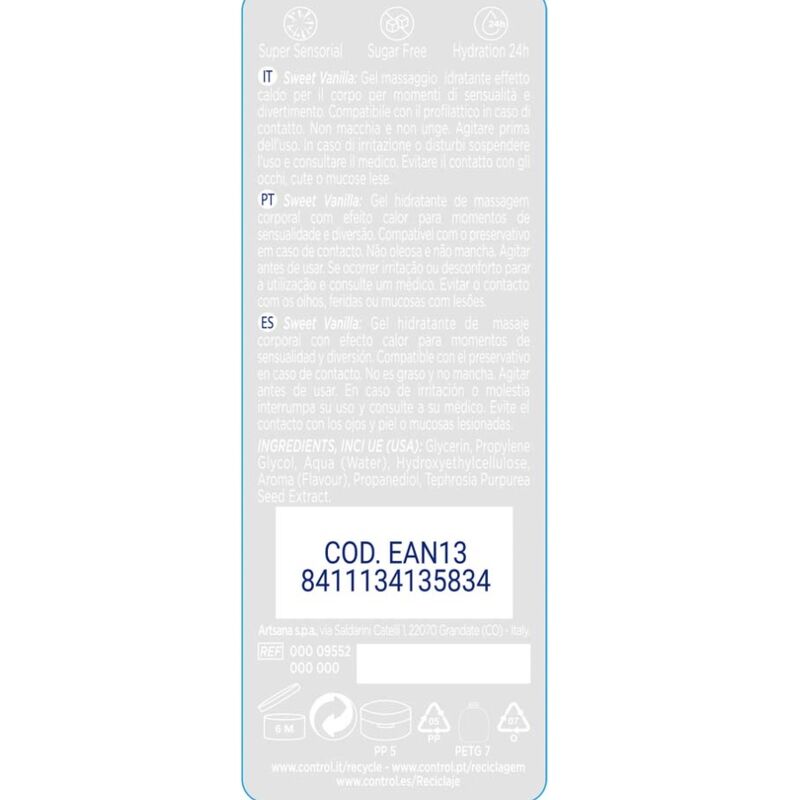 Gel de massage 2 en 1 Control 200 ml — détail produit