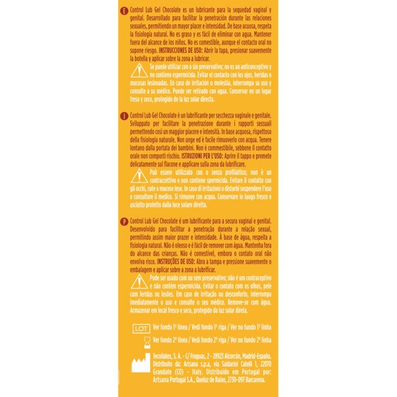 Gel lubrifiant gourmand chocolat chauffant 75 ml — détail produit