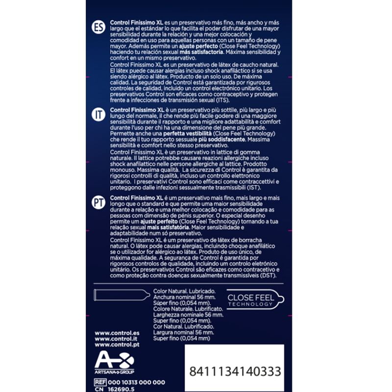 Préservatifs Finissimo XL ultra-fins 12 unités — détail produit