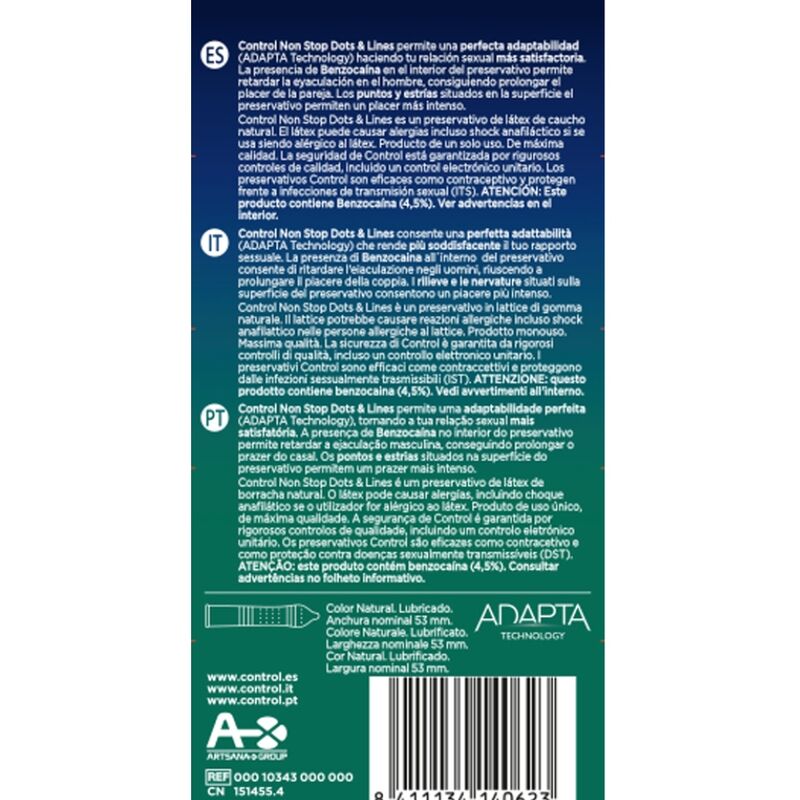 Préservatif strié retardant latex naturel 12 unités — détail produit