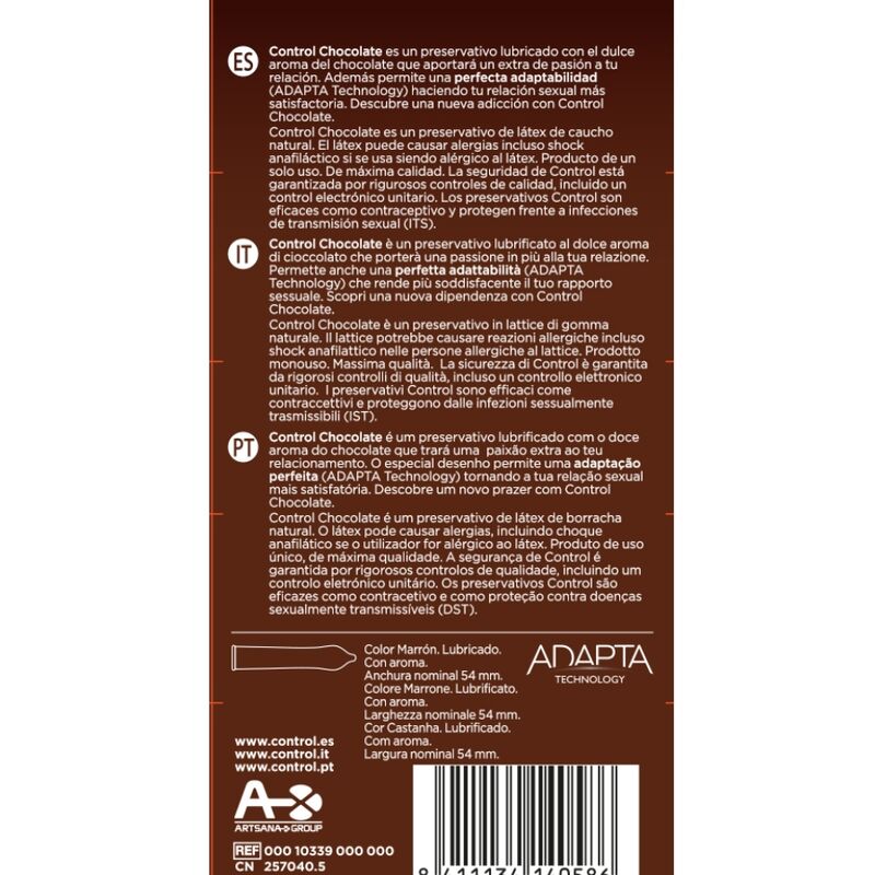 Préservatifs aromatisés chocolat coupe anatomique — détail produit