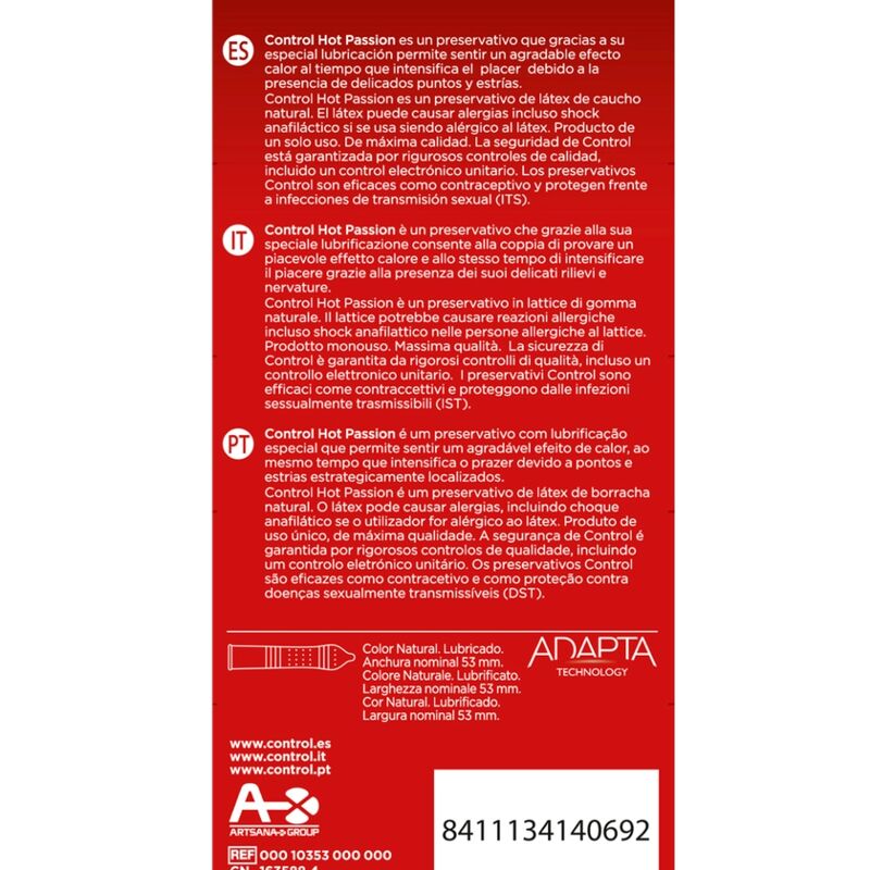 Préservatifs effet réchauffant texturés Hot Passion — détail produit