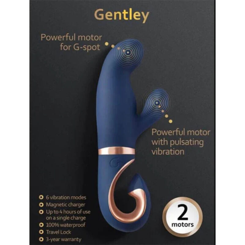 Vibromasseur Gentley Point G dual motor silicone — détail produit