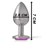 Plug anal bijou en métal avec pierre en cœur — finition matière 3