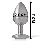 Plug anal bijou en métal avec pierre en cœur — vue de dos