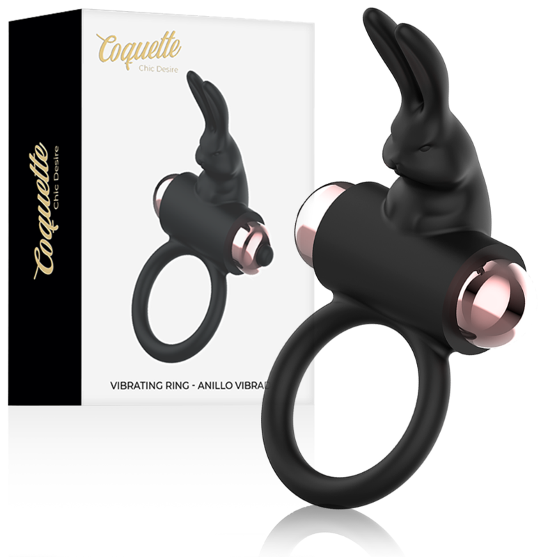 Anneau vibrant en silicone submersible noir et or — vue principale