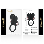 Anneau vibrant papillon silicone noir et or — comparatif dimensionnel