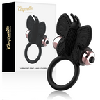 Anneau vibrant papillon silicone noir et or — vue principale