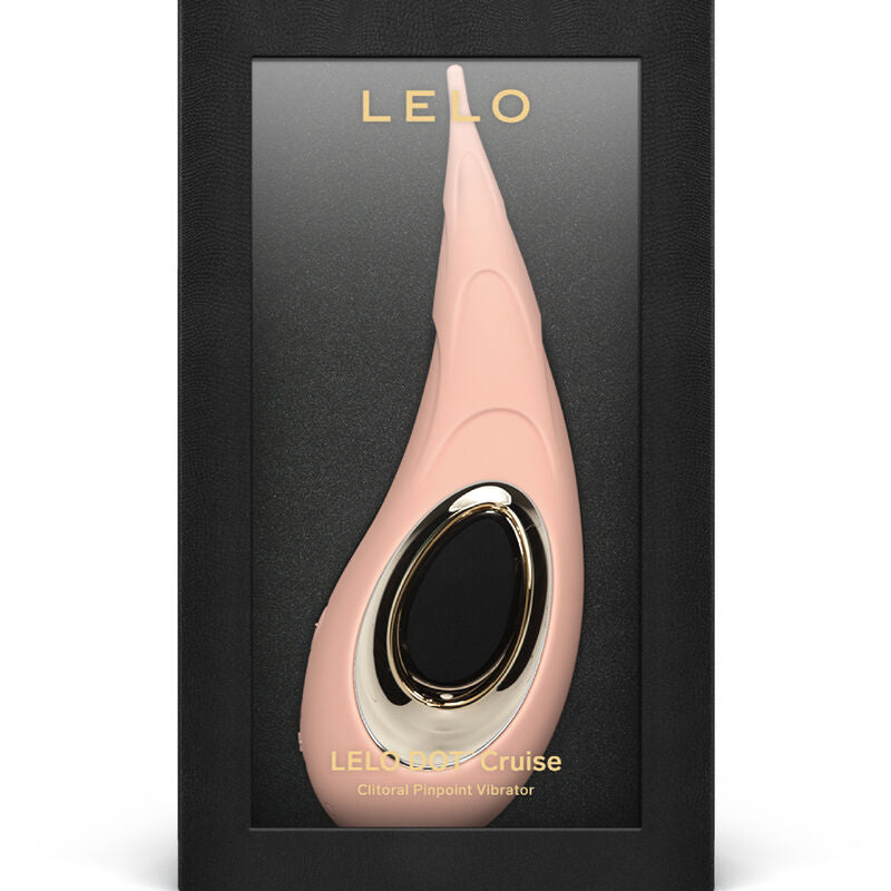 Boite du DOT Cruise de Lelo presentant le stimulateur clitoridien rose poudre en forme de goutte, vibromasseur de precision a technologie Cruise Control etanche a 8 modes