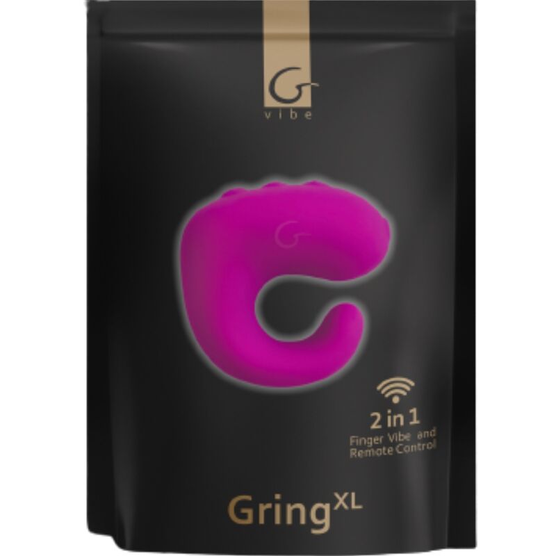Anneau vibrant en silicone étanche framboise — vue de profil