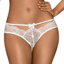 Culotte dentelle florale et nœuds — finition matière